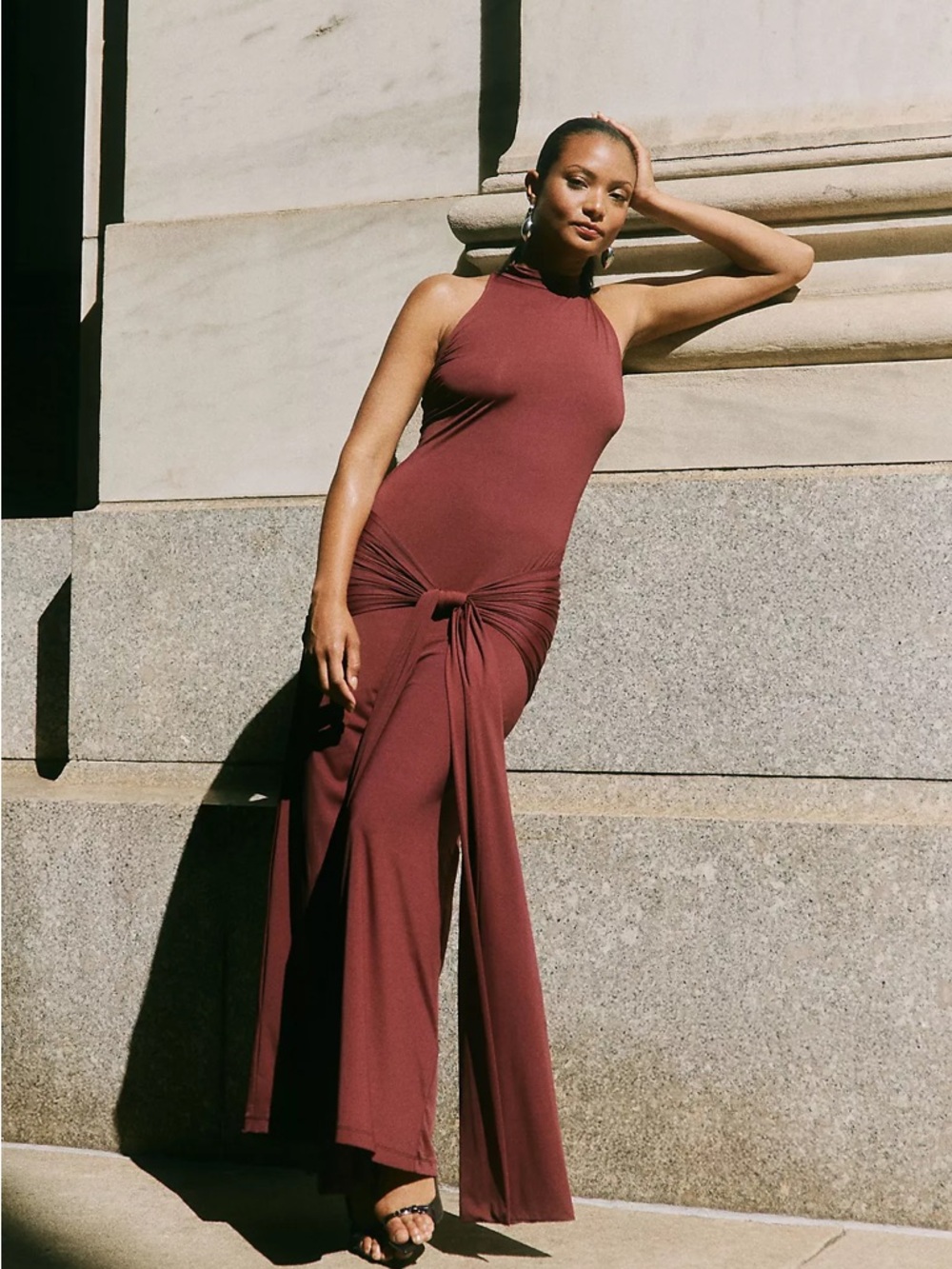 Bardot Isadora Maxi Dress with Knotted Front